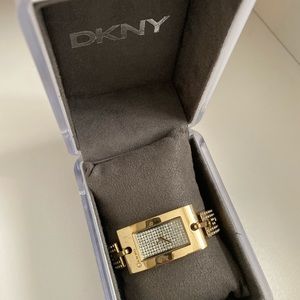 DKNY gold and crystals bracelet watch